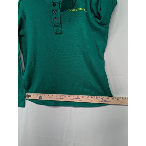 Colony Oregon Ducks Green Waffle Knit Long Sleeve Henley Shirt Mens M - Picture 6 of 9